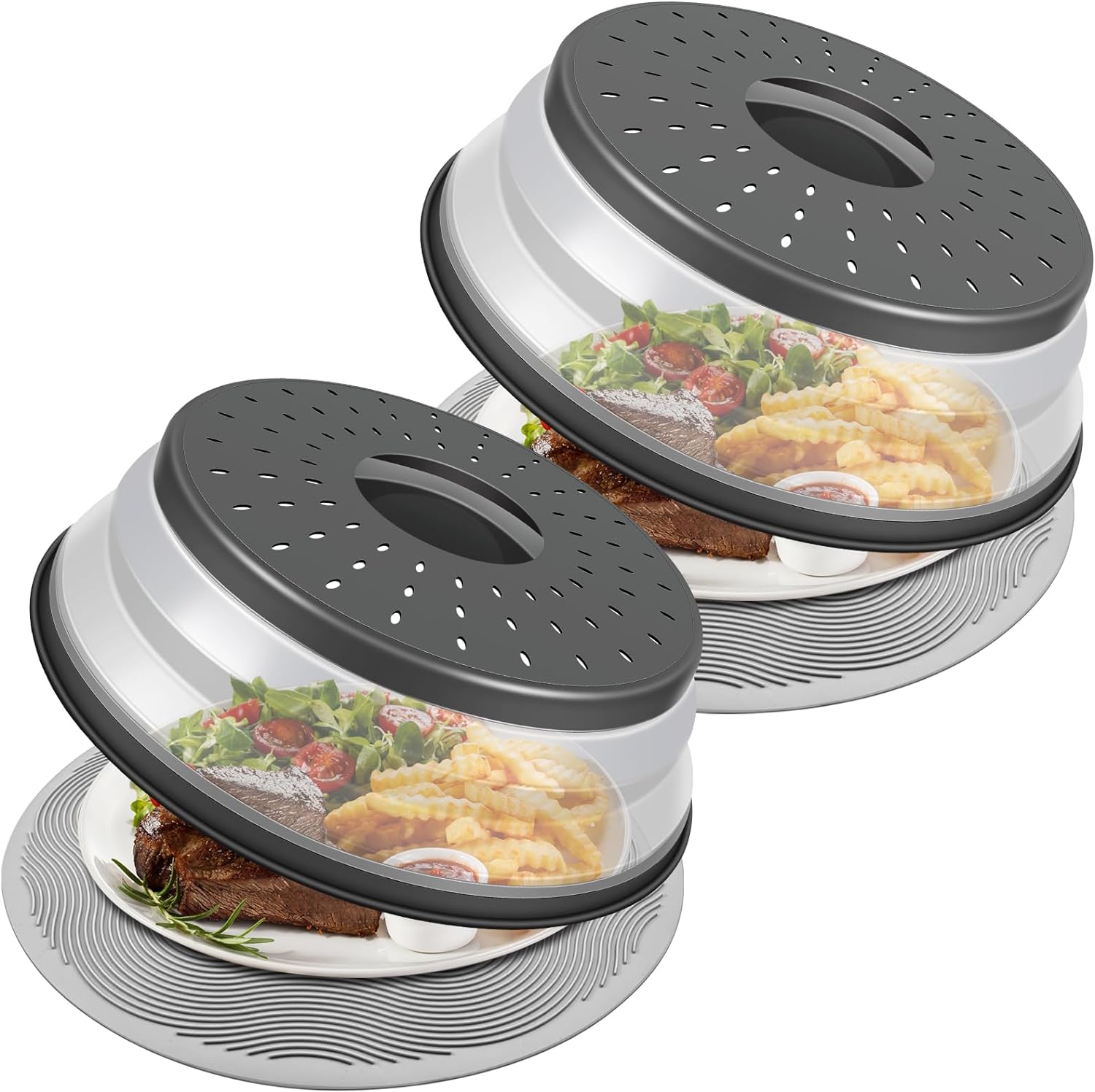 Microwave Food Cover, Collapsible Silicone Mat, Splatter Guard, Plate Holder, Kitchen Colander, Food Cover -10 Microwave Food Cover, Collapsible Silicone Mat, Splatter Guard, Plate Holder, Kitchen Colander, Food Cover -10